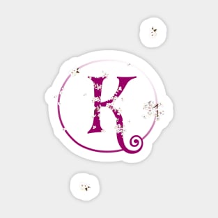 Monogram fairy flowers, letter K Sticker